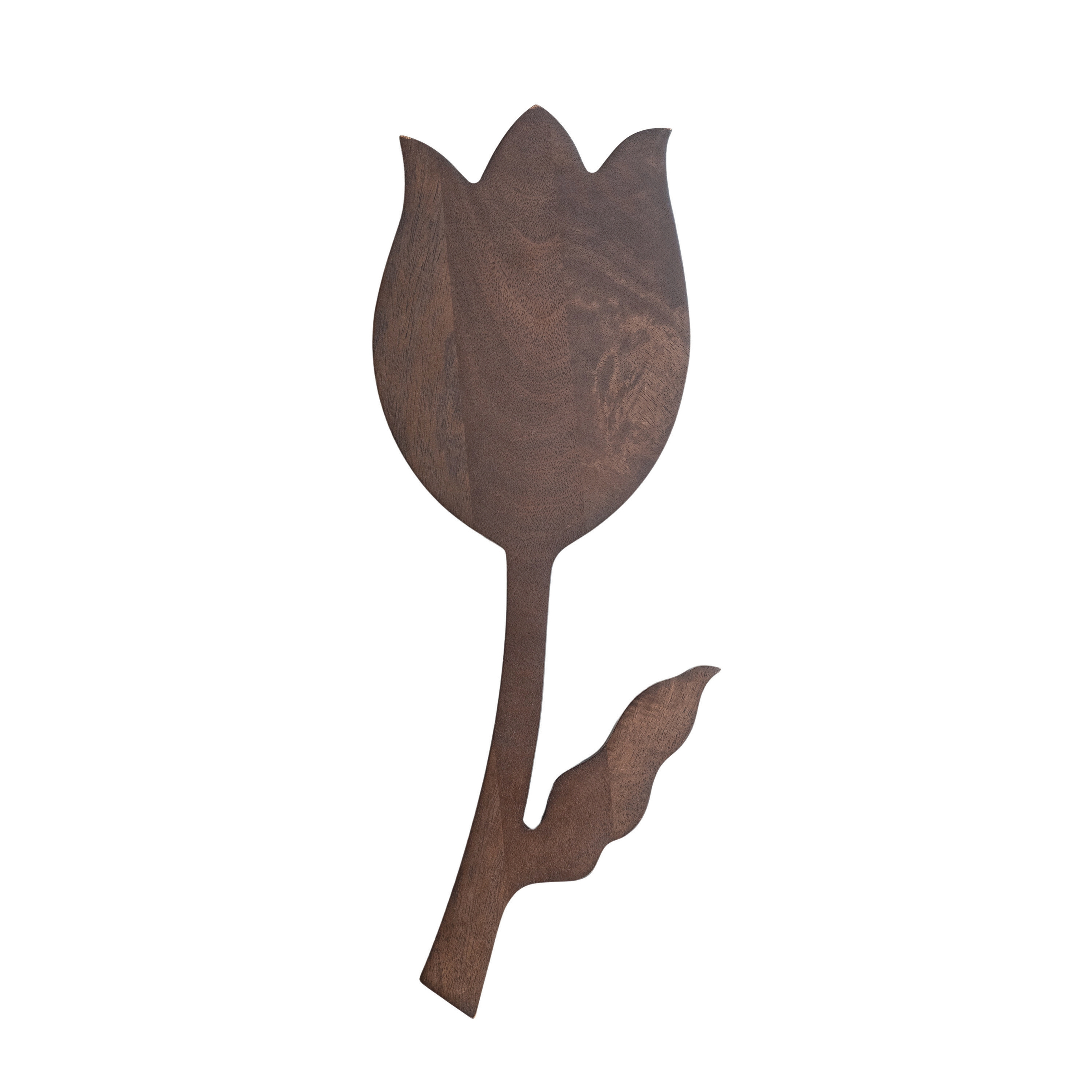 Tulip Shaped Mango Wood Serving Board, Natural - Image 0