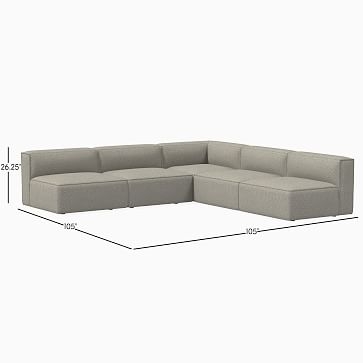 Remi Sectional Set 03: Armless Single, Corner, Armless Single, Memory Foam, Chenille Tweed, Frost Gray, Concealed Support - Image 2