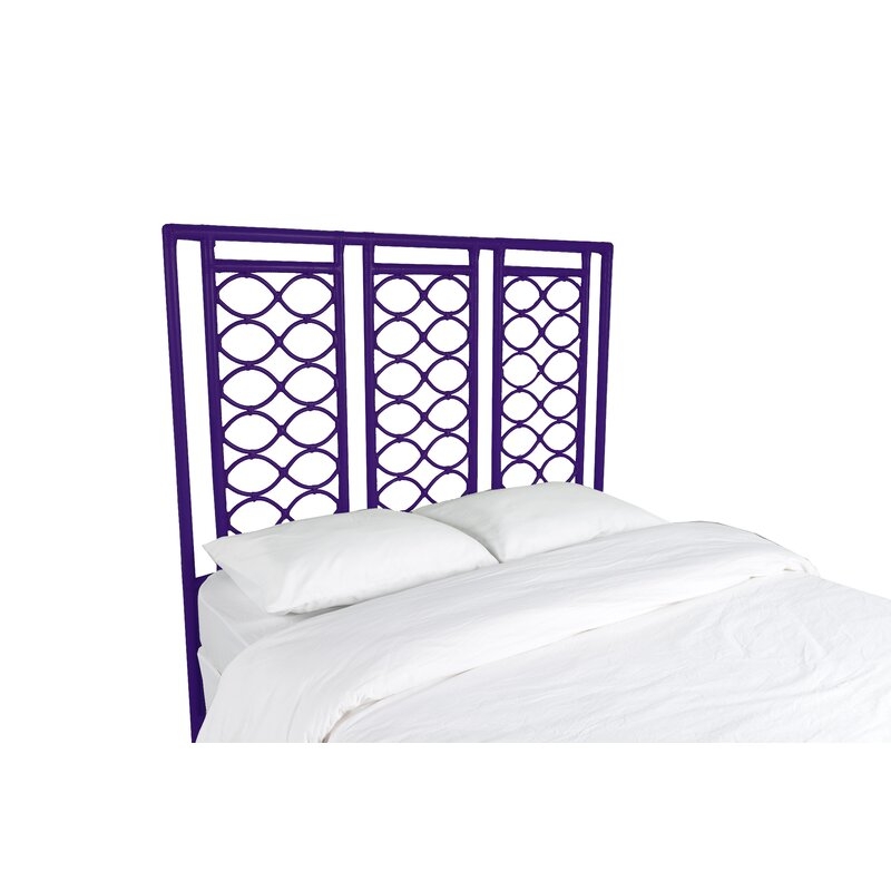 David Francis Furniture X and Diamond Open-Frame Headboard Color: Perfect Purple, Size: Twin - Image 0