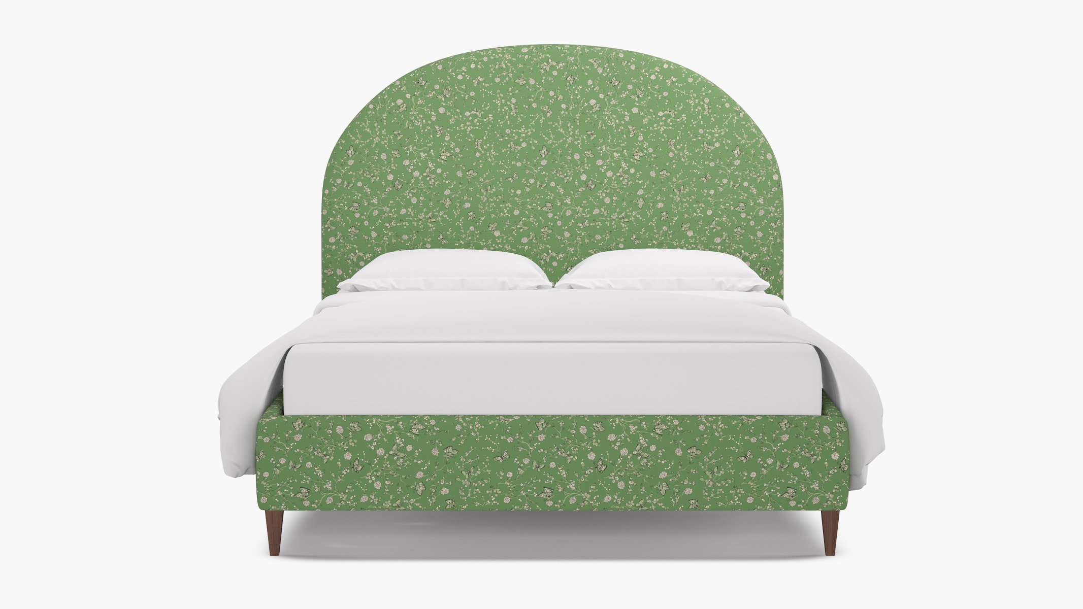 Demilune Bed, Kelly Mariposa, Walnut Square Tapered Leg, Twin - Image 0