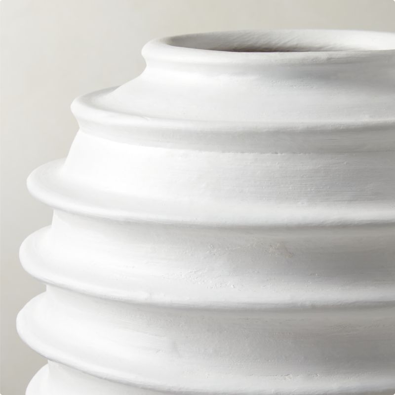 Zion Ribbed White Vase - Image 2