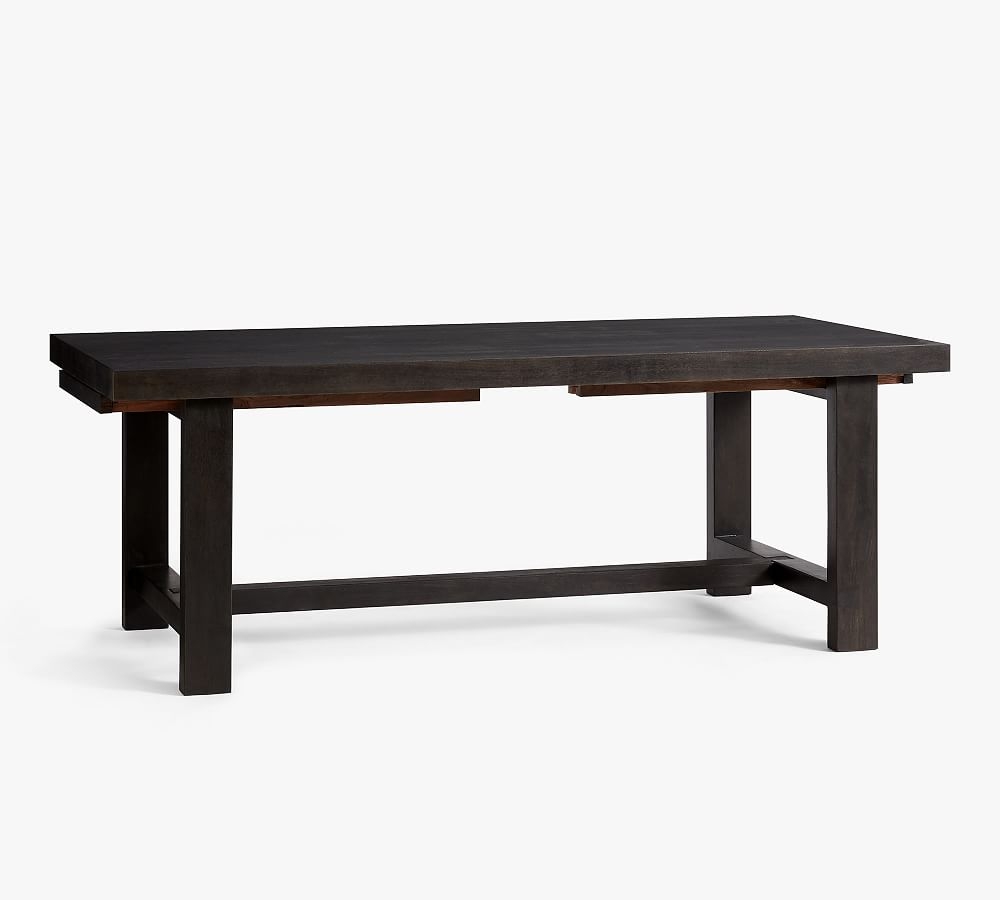 Reed Extending Dining Table, Warm Black, 83" - 115"L - Image 0