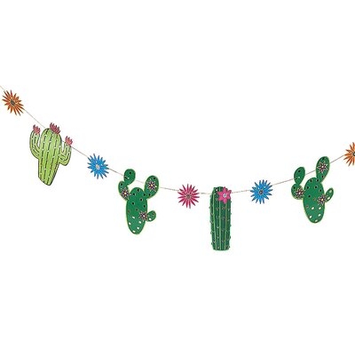 Fiesta Cactus Flower Garland - Party Decor - 1 Piece - Image 0