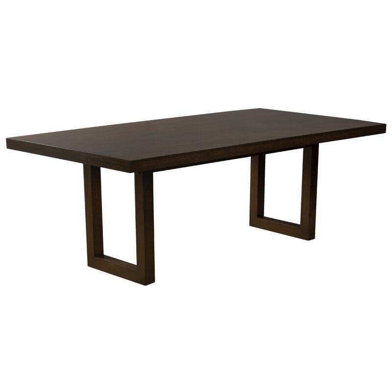  Fusco Maple Straight Edge Solid Wood Dining Table Size: 29" H x 80" W x 42" D, Color: Walnut - Image 0