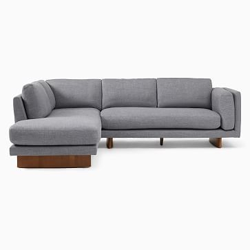 Anton 104" Right 2-Piece Bumper Chaise Sectional, Performance Coastal Linen, Anchor Gray, Burnt Wax - Image 2