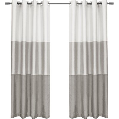 Rodney Striped Semi-Sheer Grommet Curtain Panels Set of 2 - Image 0
