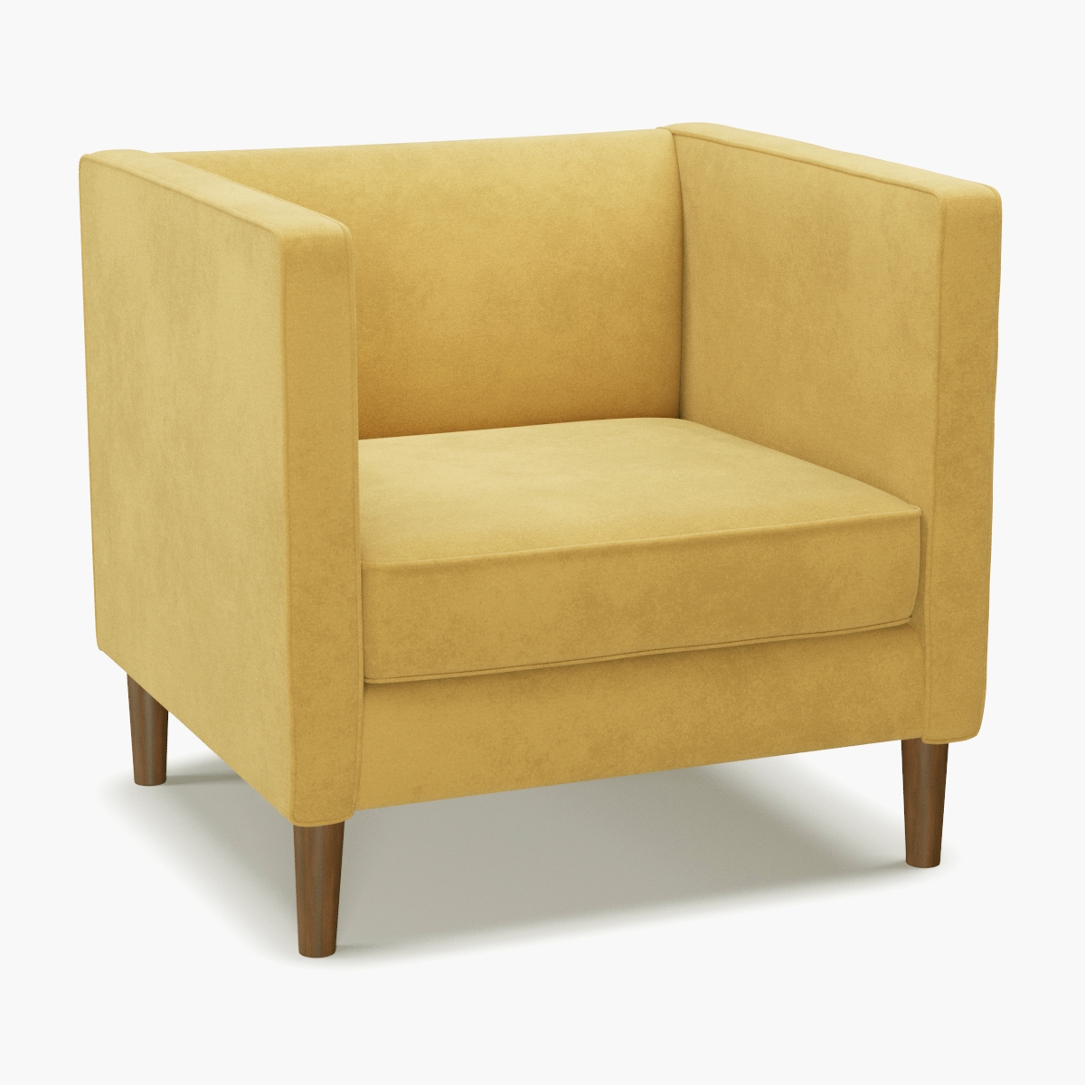 Tuxedo Chair, Canary Velvet, Espresso - Image 0