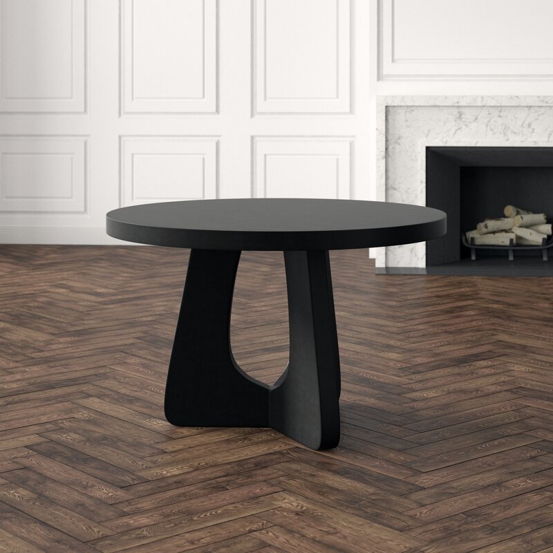 Noir Nobuko Mahogany Solid Wood Pedestal Dining Table - Image 0