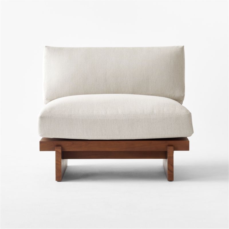 Taiko Stained Teak Outdoor Lounge Chair with Sunbrella® Cushions - Image 1