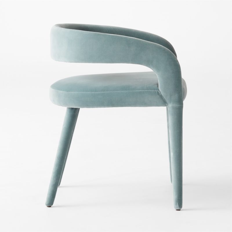 Lisette Light Blue Velvet Dining Armchair Set of 4 - Image 1