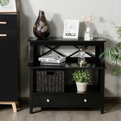 3-Tier Storage Rack End Table Side Table With Slide Drawer - Image 0