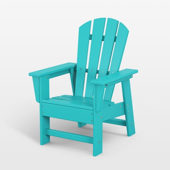 Aruba Blue Outdoor Kids Adirondack Chair by POLYWOOD ® - Image 0