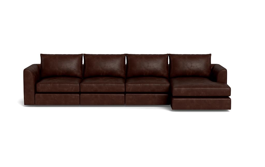Beckham Leather Modular 4-Seat Right Chaise Sectional - Image 0