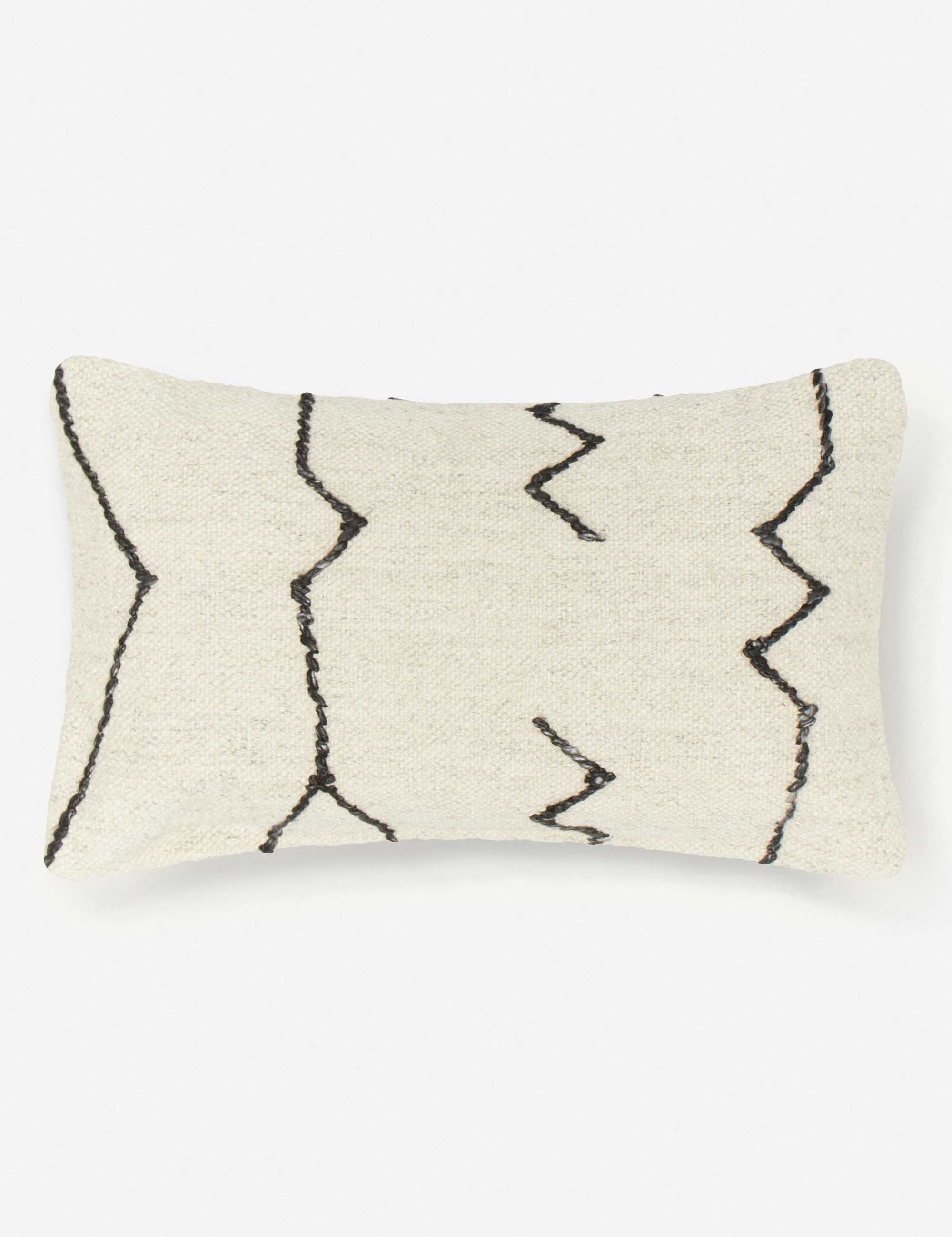 Moroccan Flatweave Pillow By Sarah Sherman Samuel - Black and Natural / 12" x 20" - Image 0