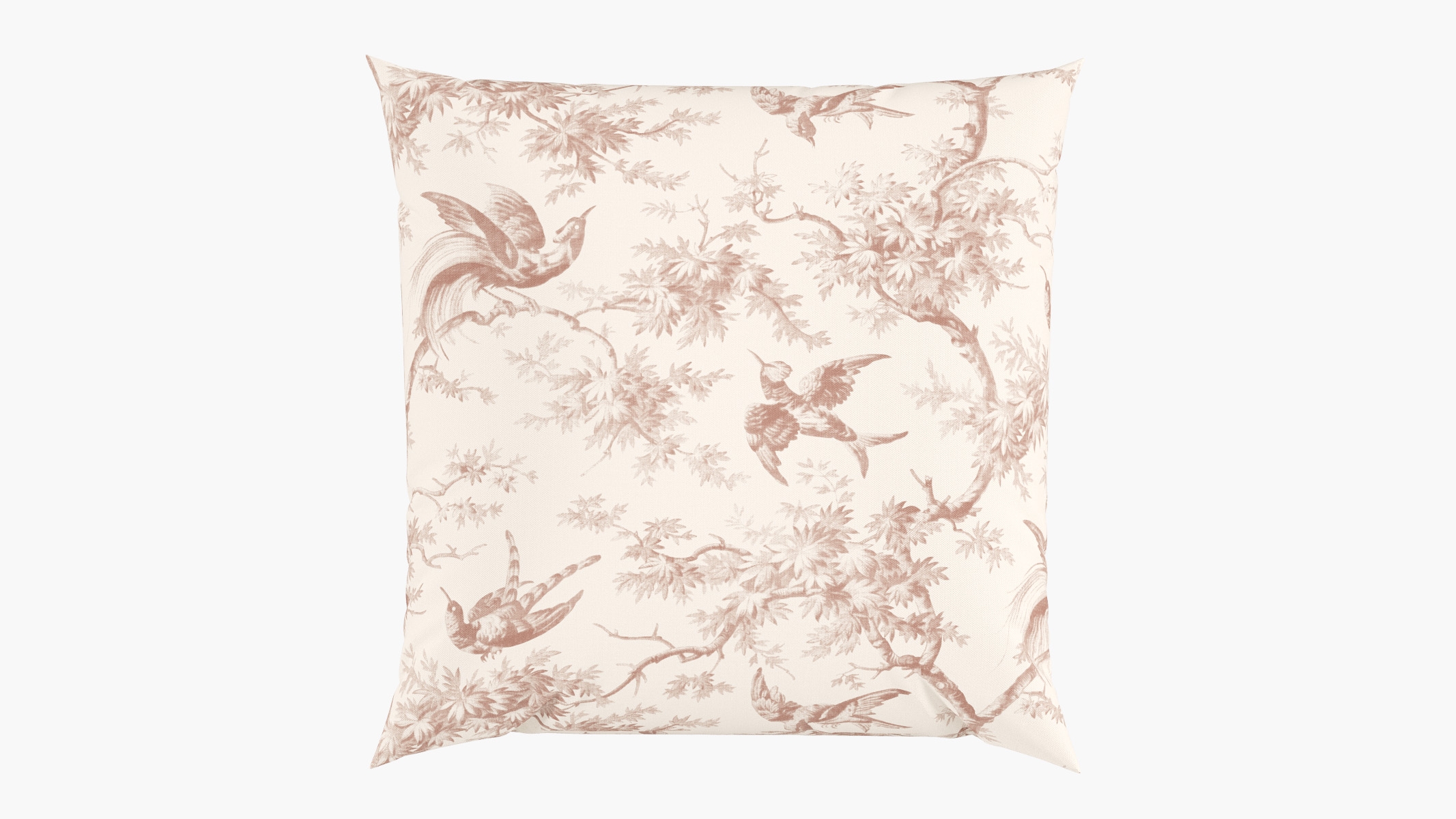 Outdoor 22" Throw Pillow, Terracotta Swallows, 22" x 22" - Image 0