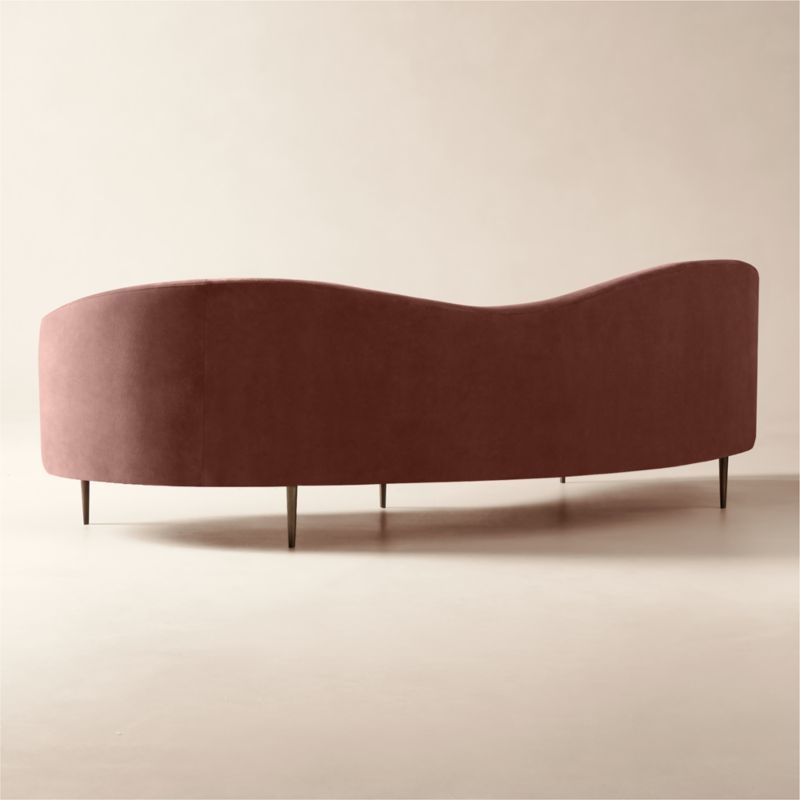 Curvo 96.5" Rose Velvet Sofa by goop - Image 6