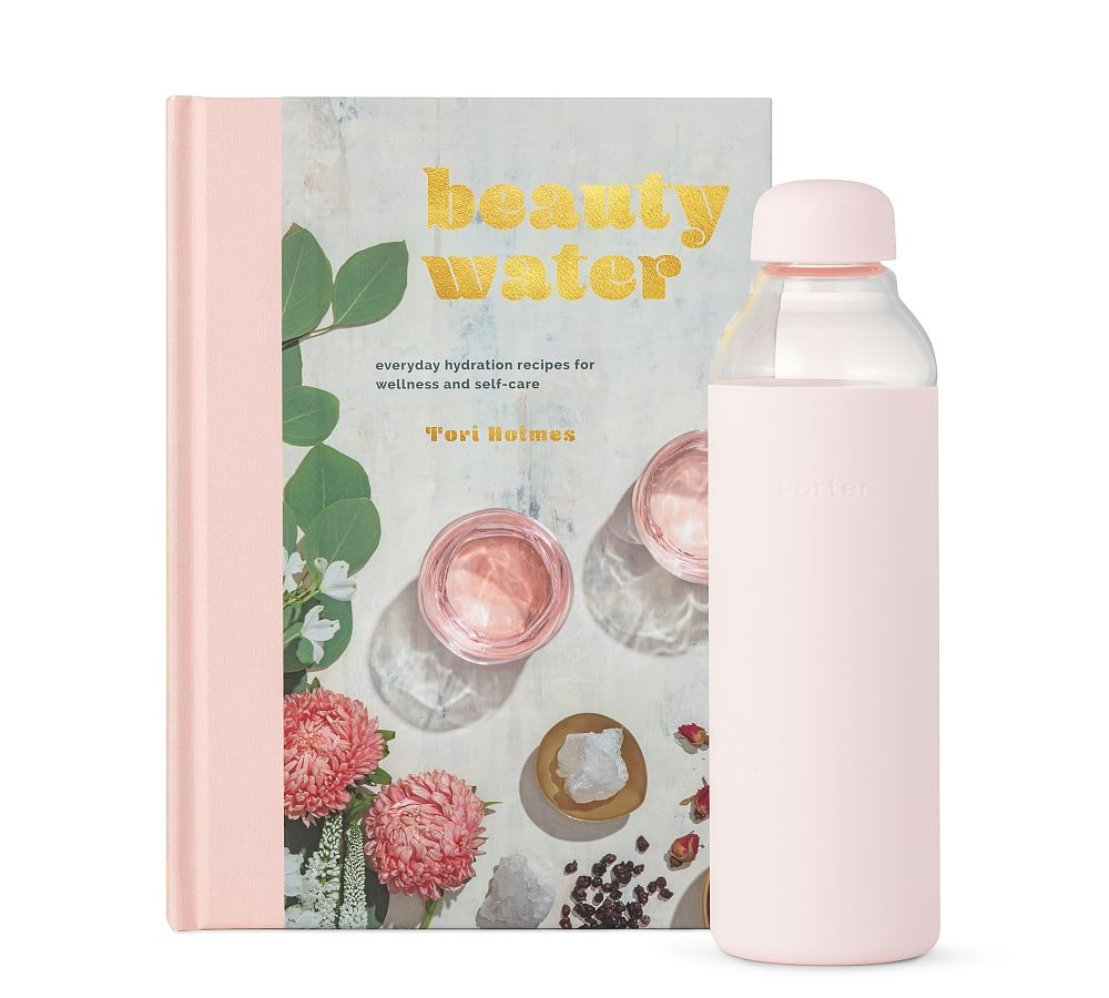 Beauty Water Hydration 2-Piece Gift Set (book &amp; water bottle) - Blush - Image 0