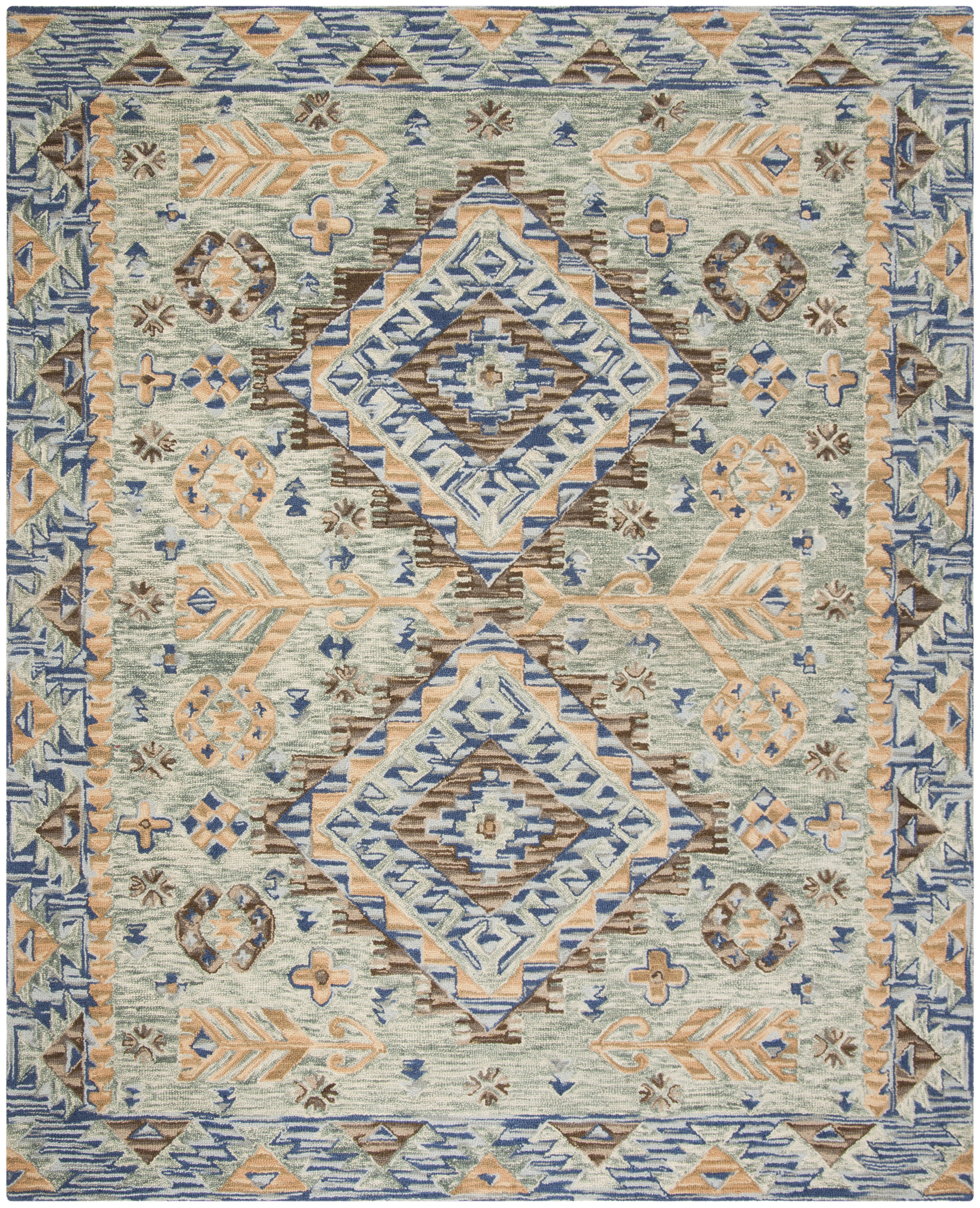 Arlo Home Hand Tufted Area Rug, APN504A, Blue/Beige,  8' X 10' - Image 0