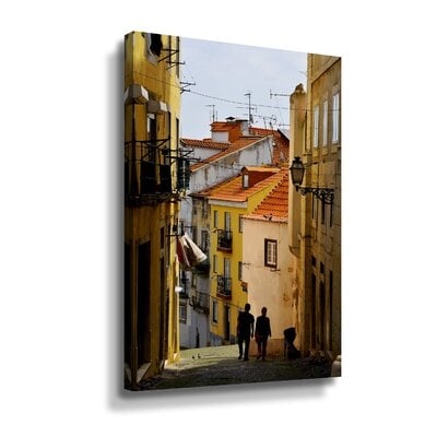 Alley In Lisbon Portugal Gallery Wrapped Floater-Framed Canvas - Image 0