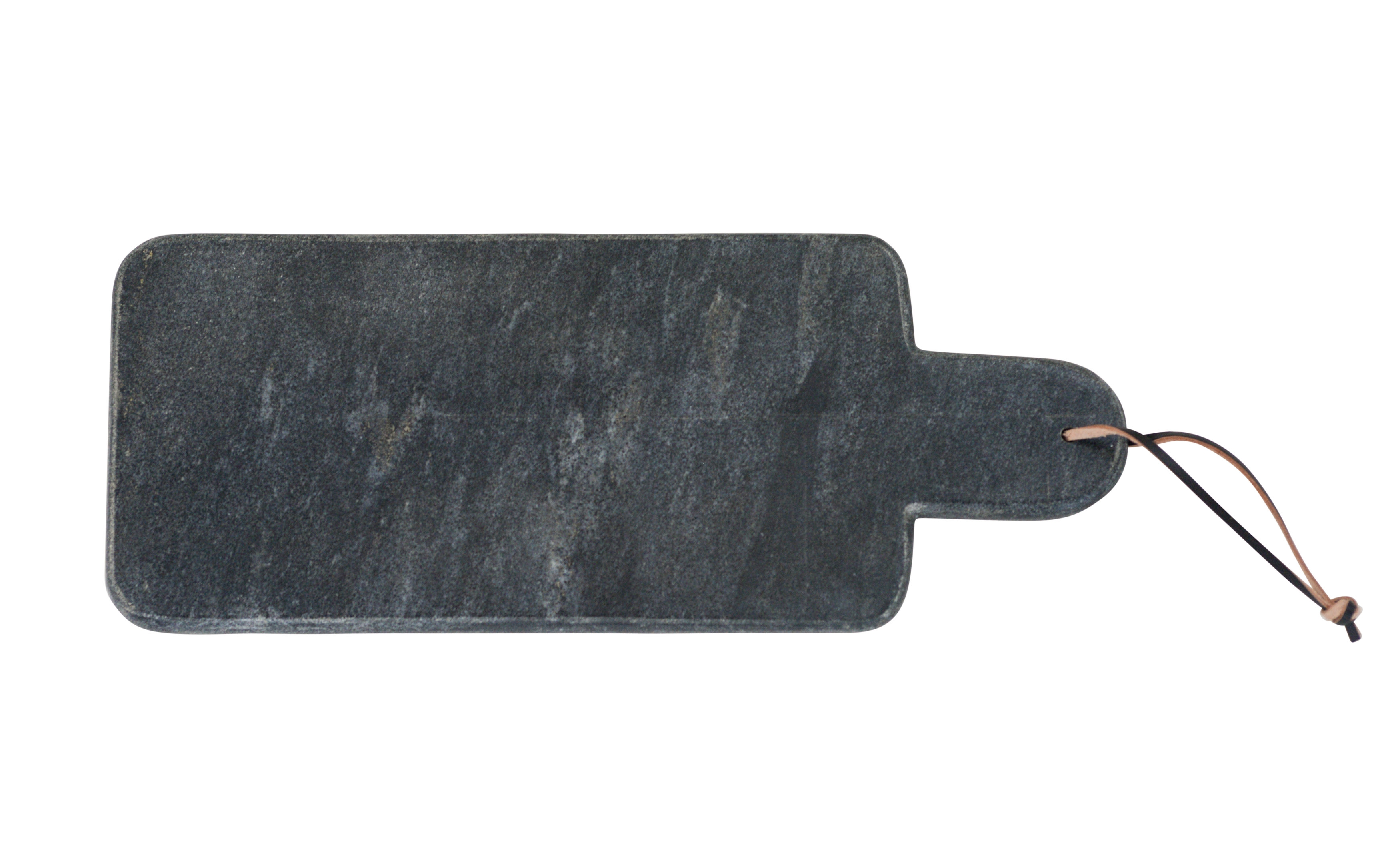 Rectangular Black Marble Cutting Board with Leather Strap - Image 0