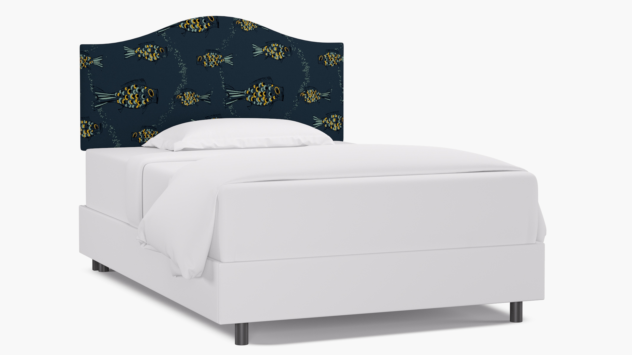 Camelback Headboard, Indigo Sakana, Full - Image 0