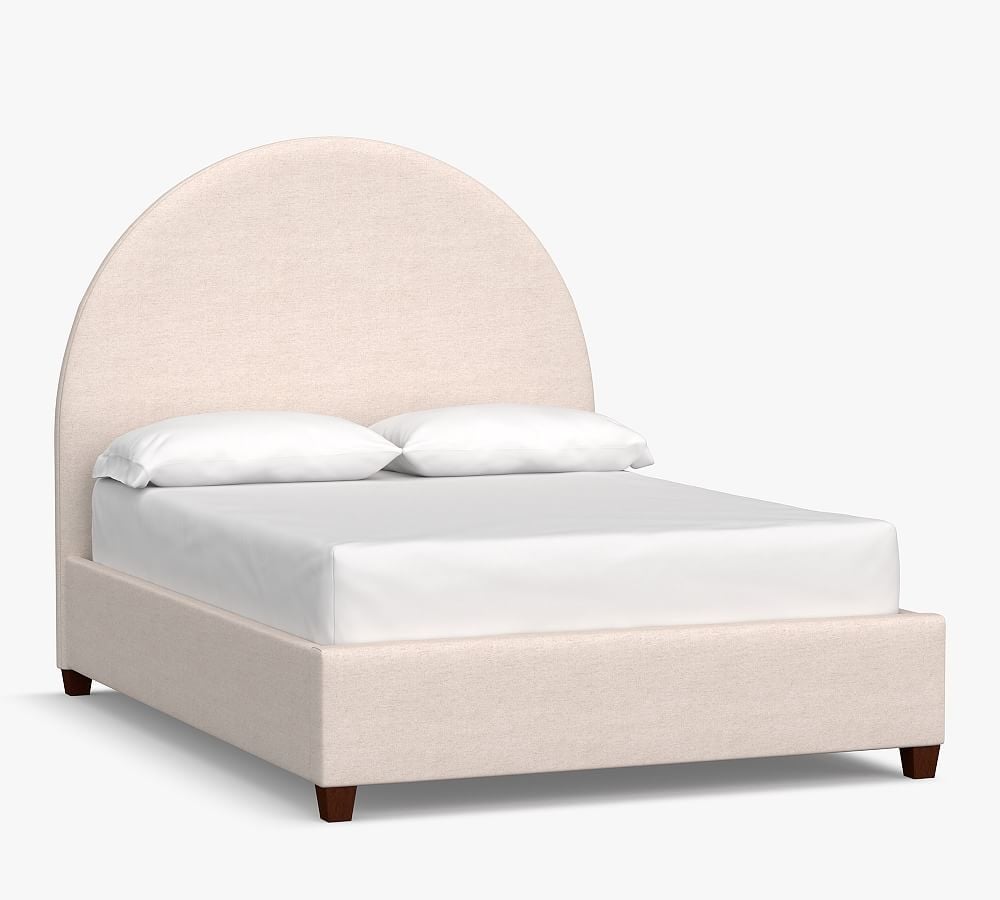 Emily Arched Upholstered Bed, King, Park Weave Ivory - Image 1