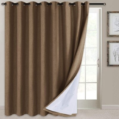 Linen Solid Blackout Thermal Grommet Single Curtain Panel - Image 0