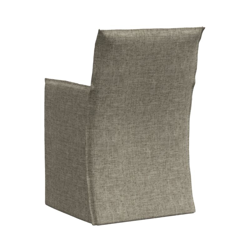 Addison Flax Linen Dining Arm Chair with Flange - Image 3