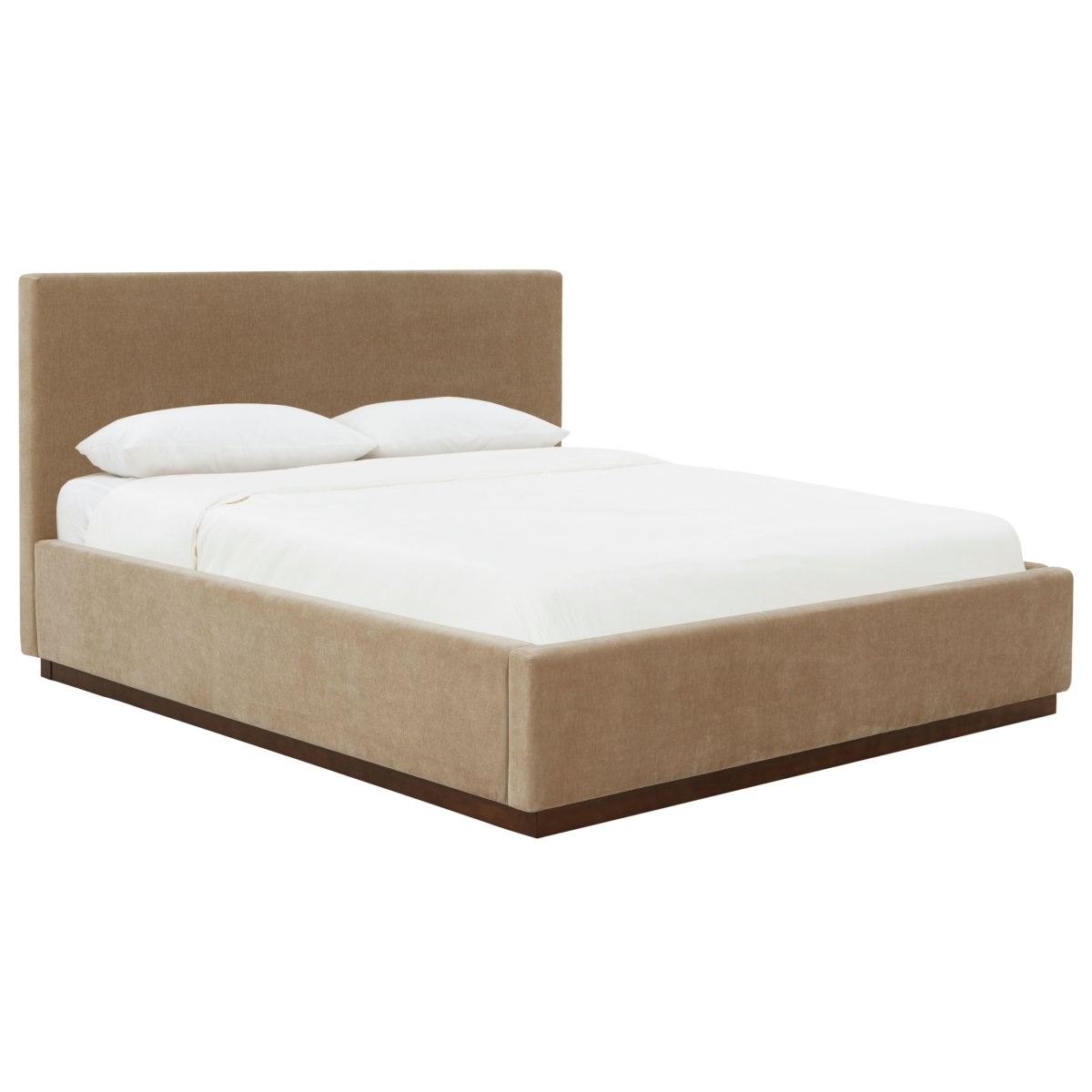 Pippin Upholstered Bed - Light Brown/Walnut - Image 4