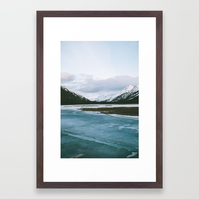 Frozen Blues Framed Art Print by Hannah Kemp - Conservation Walnut - Small 13" x 19"-15x21 - Image 0