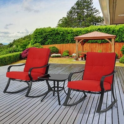 Gros Outdoor 3 Piece Bistro Set with Cushions - Image 0