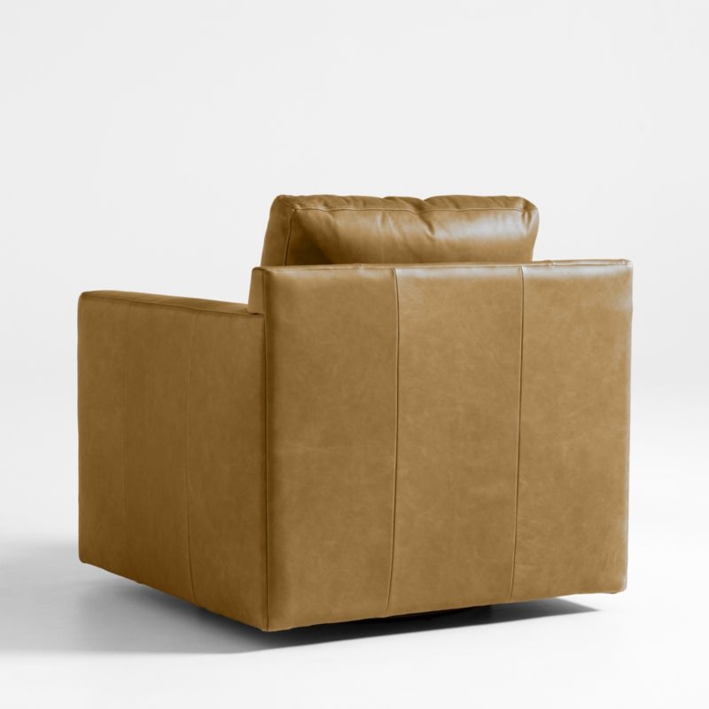Barrett II 35.5" Leather Track Arm Swivel Chair - Image 4
