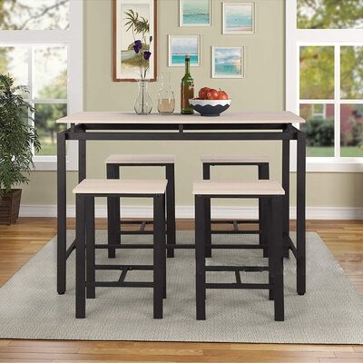Dining Table With 4 Chairs 5 Piece Pub Table Set Dining Set With Counter - Image 0