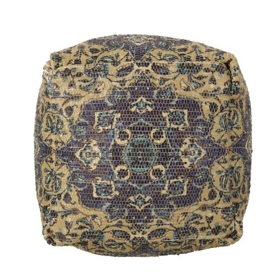 16" Wide Square Abstract Pouf Ottoman - Image 0