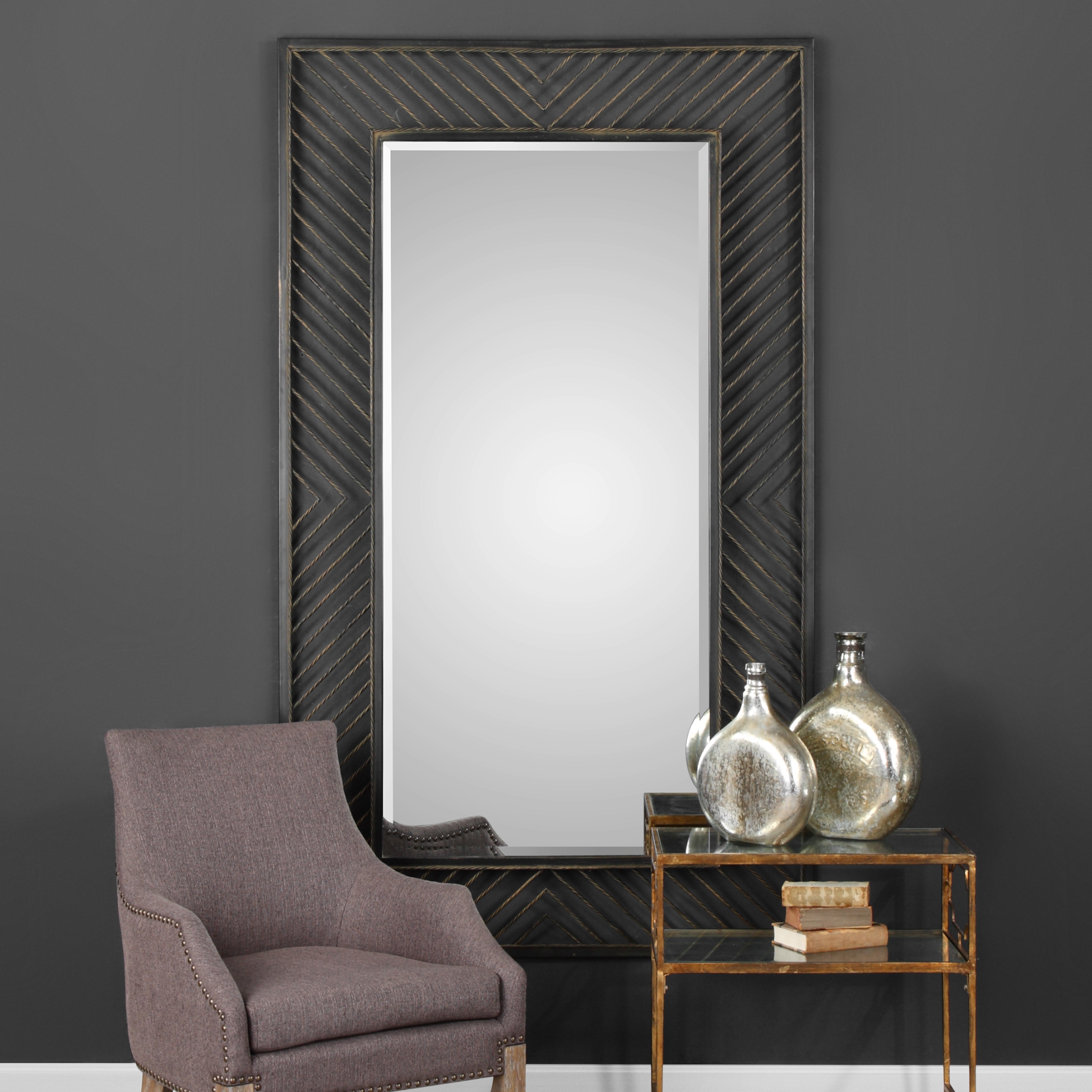 Karel Chevron Mirror - Image 1