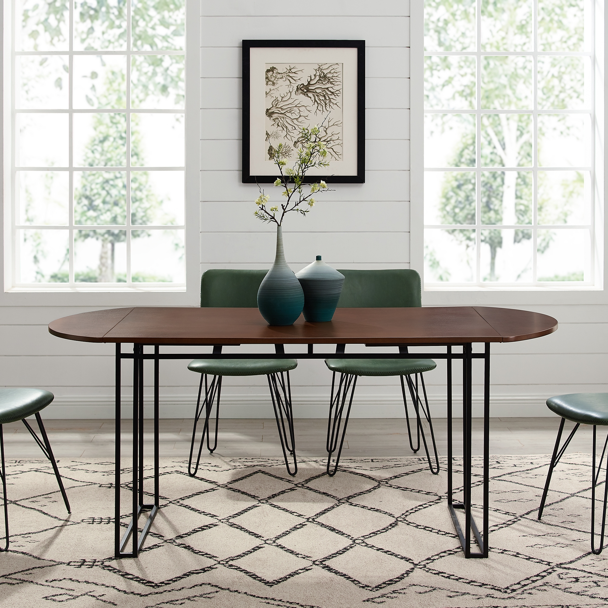 Weber 72" Oval Drop Leaf Dining Table - Walnut - Image 6