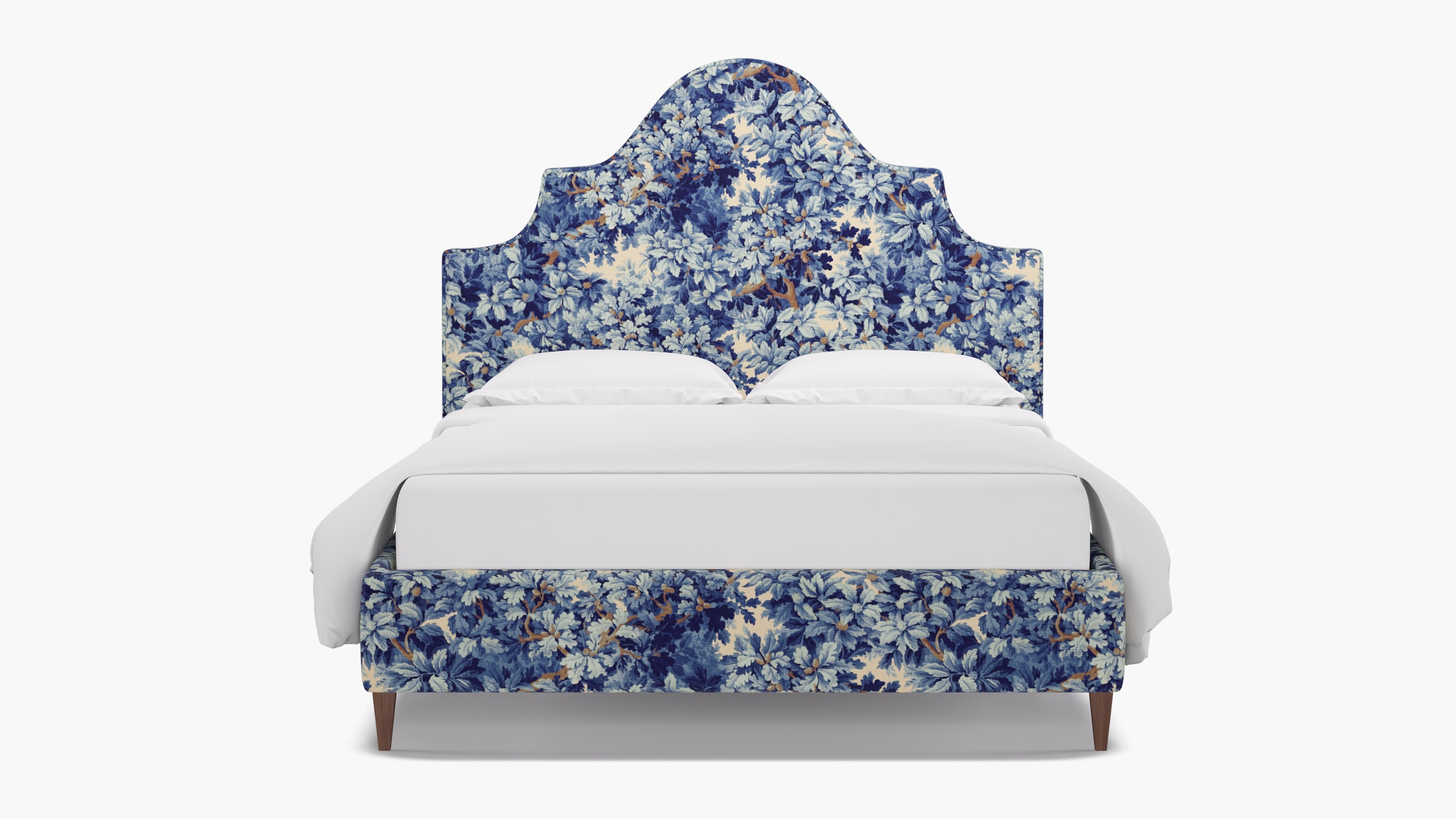 Statement Bed, Limoges Bois De Chene, Walnut Square Tapered Leg, King - Image 0