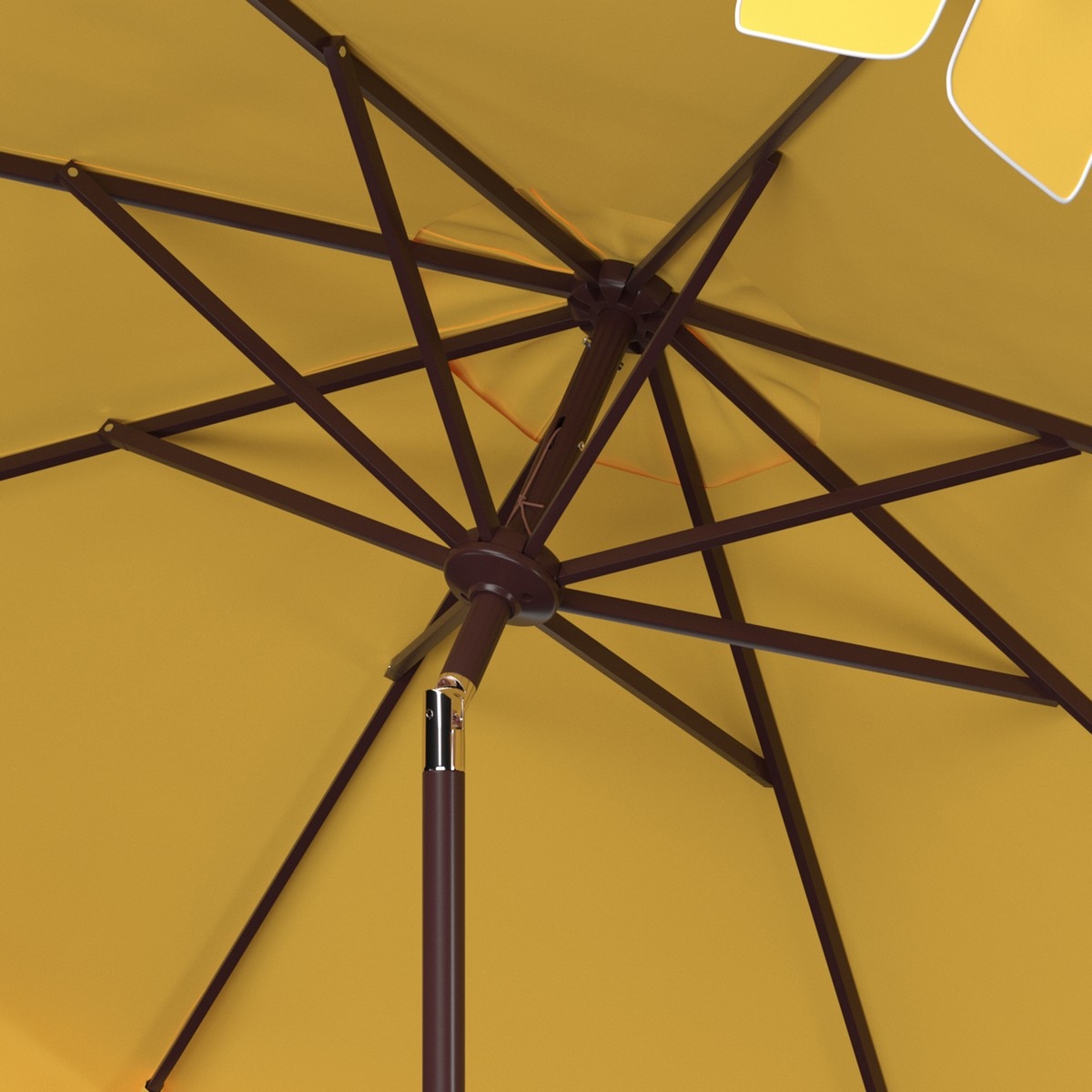 Zimmerman 11Ft Market Umbrella - Yellow - Safavieh - Image 2