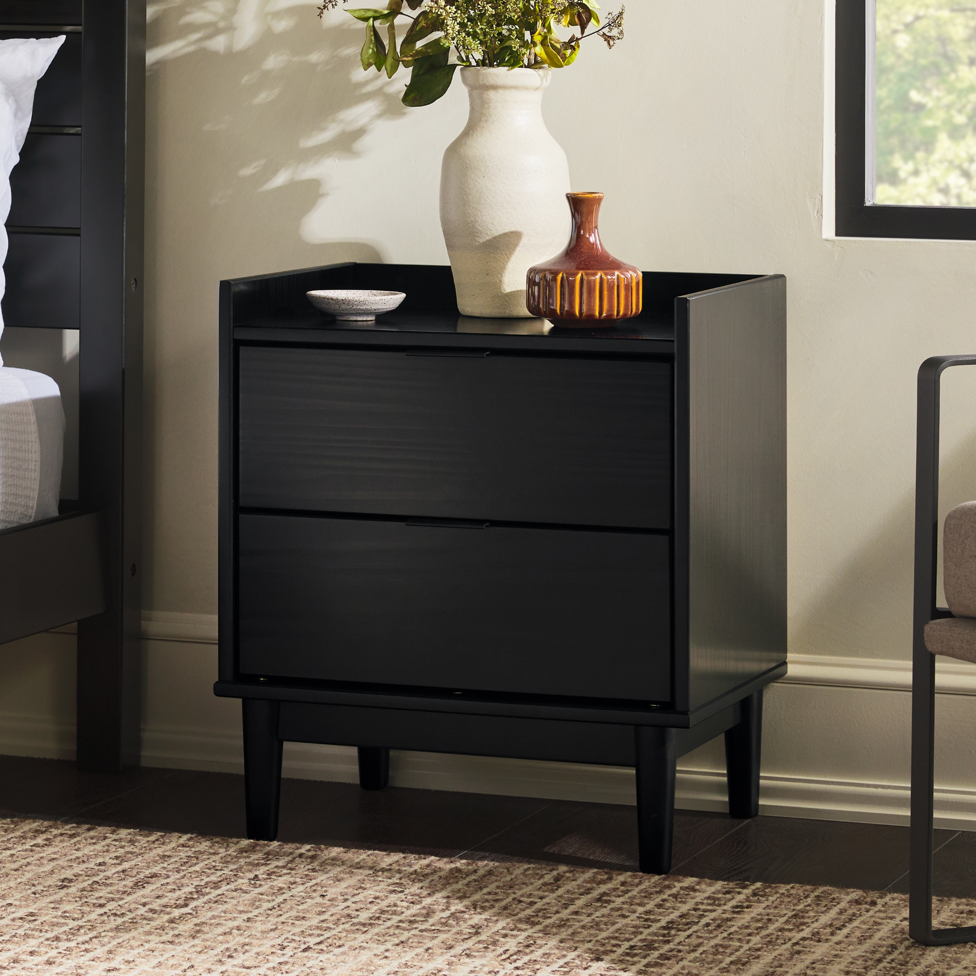 20" Solid Wood 2-Drawer Nightstand - Image 1