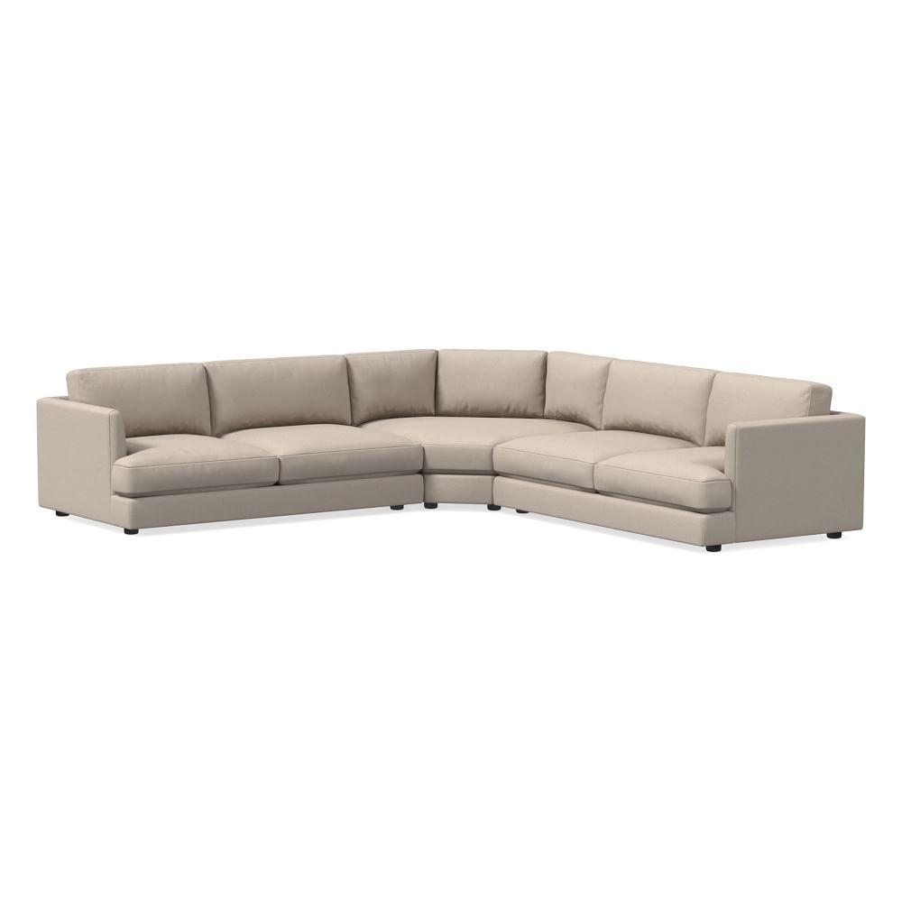 Haven 125" Multi Seat L-Shaped Wedge Sectional, Standard Depth, Yarn Dyed Linen Weave, Sand - Image 0