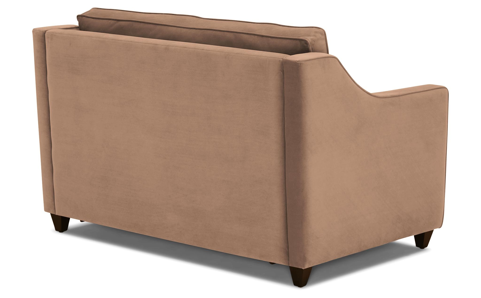 Pink Brooks Mid Century Modern Twin Sleeper Sofa - Royale Blush - Mocha - Image 4