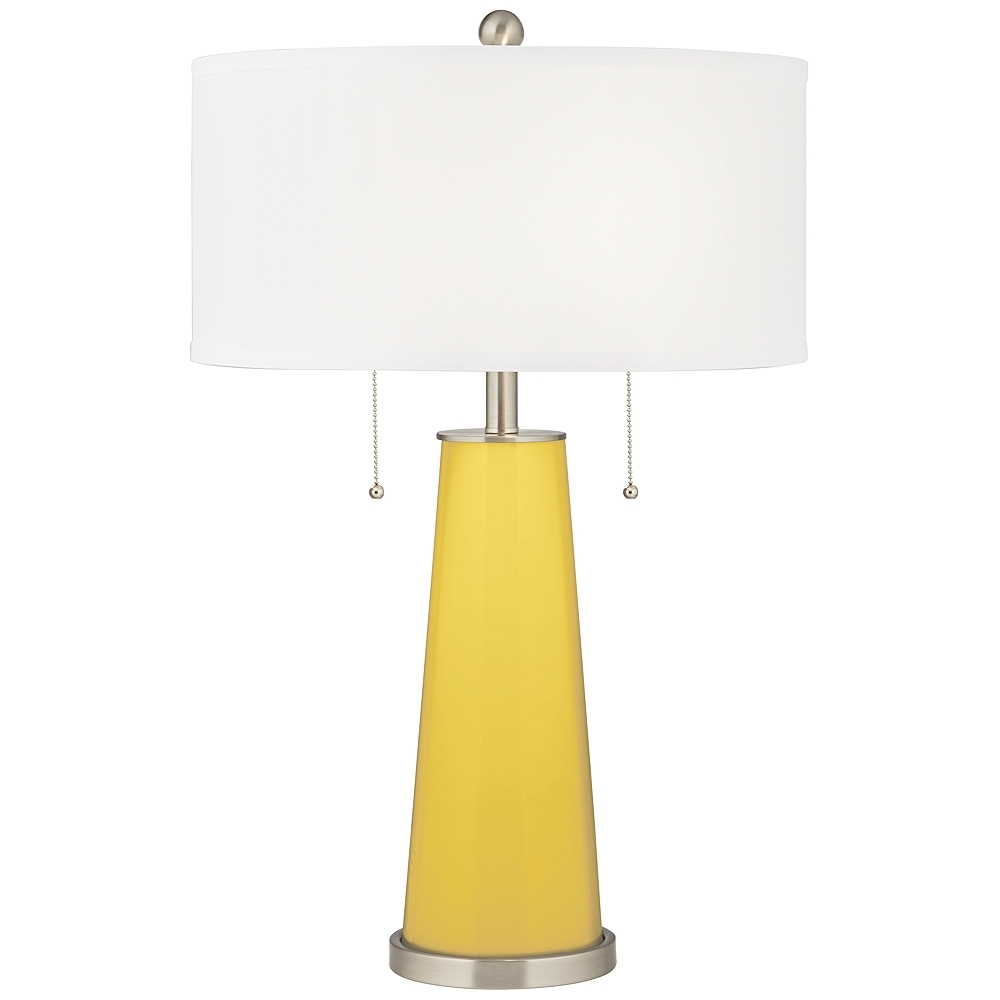 Color Plus Peggy 29 3/4" Lemon Zest Yellow Glass Table Lamp - Image 0