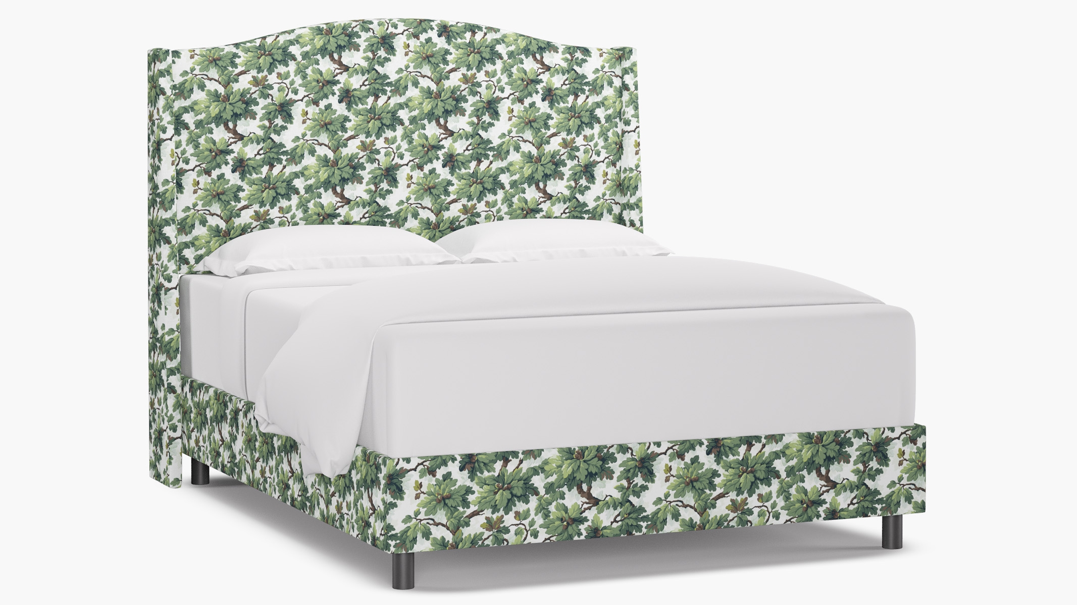 Classic Wingback Bed, Vert Woodland, Queen - Image 1