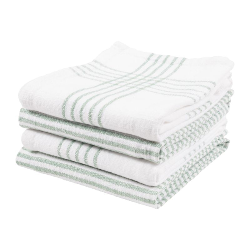 Monaco Mineral Green Cotton Slub Kitchen Towel, Set of 4 - Image 2