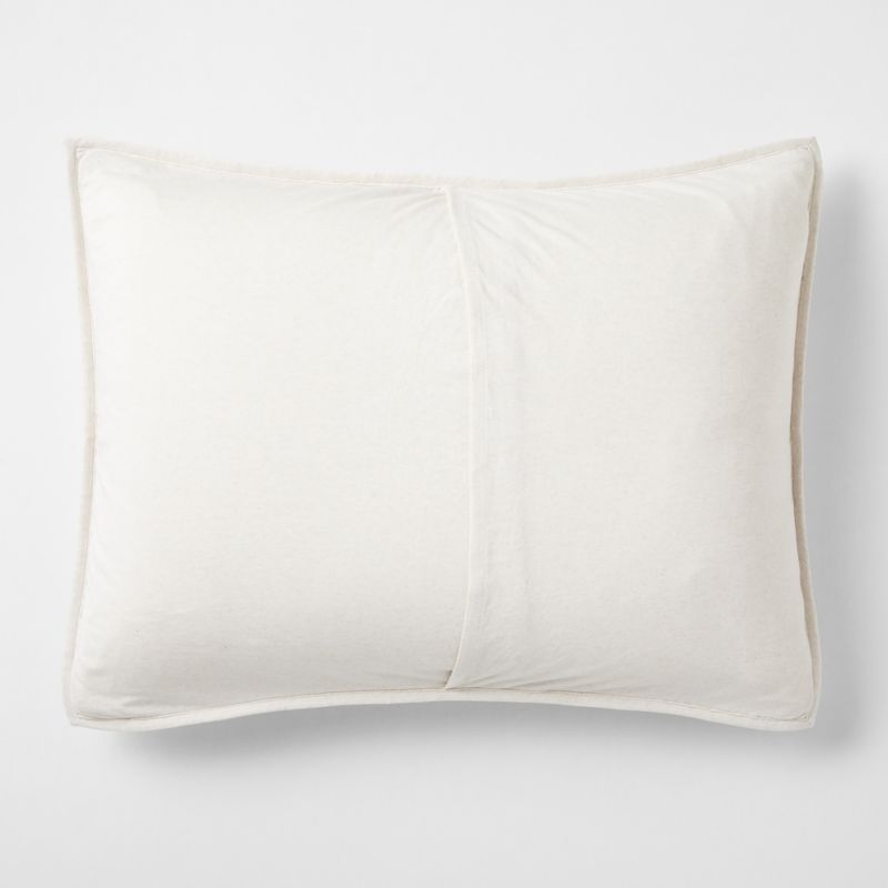 Comfy Tee Organic Cotton Jersey Light Grey Standard Quilted Bed Pillow Sham - Image 3