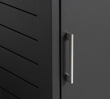 Malibu Metal Outdoor Kitchen Single Cabinet, Black - Image 1