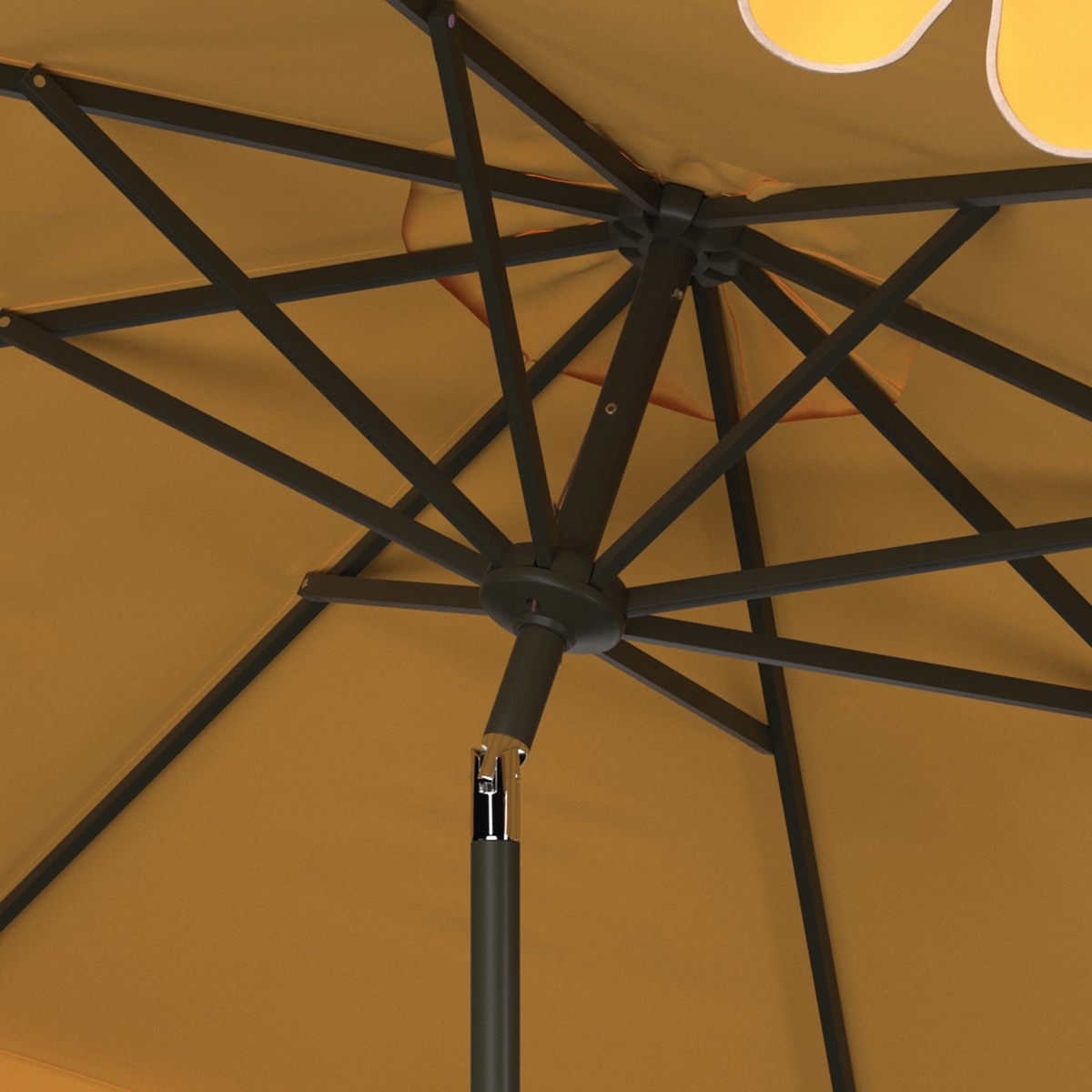 Venice 11Ft Crank Umbrella - Yellow - Safavieh - Image 2