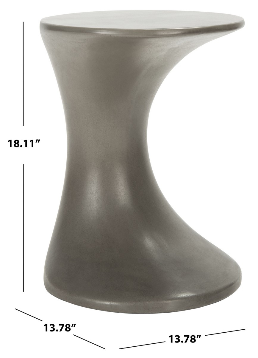 Kavita Concrete Accent Stool - Dark Grey - Safavieh - Image 6