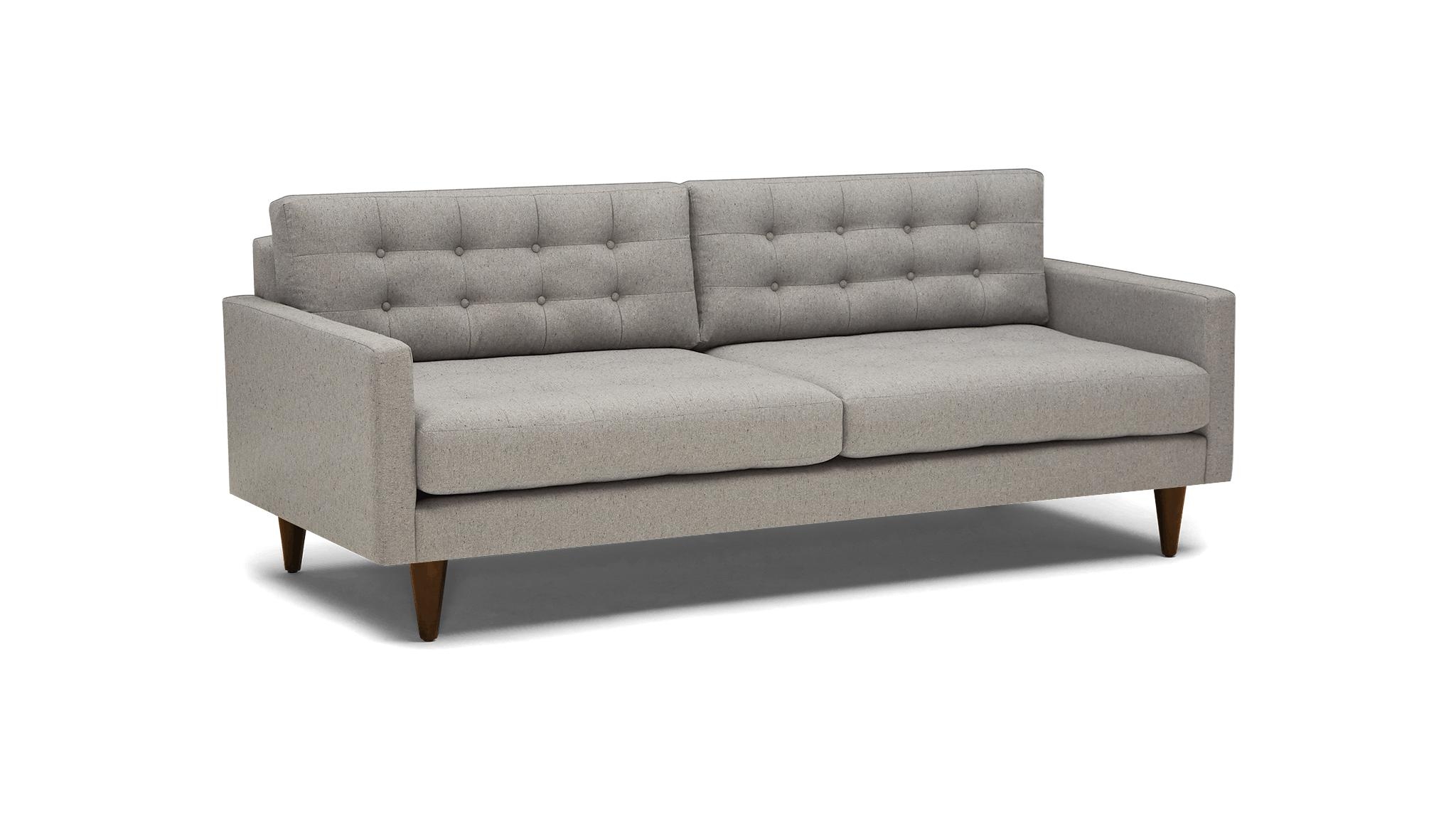 White Eliot Mid Century Modern Sofa - Bloke Cotton - Mocha - Image 1