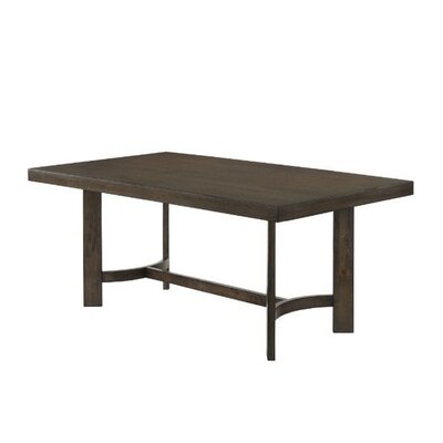 Dining Table With Rectangular Top And Curved Base, Brown - Image 0